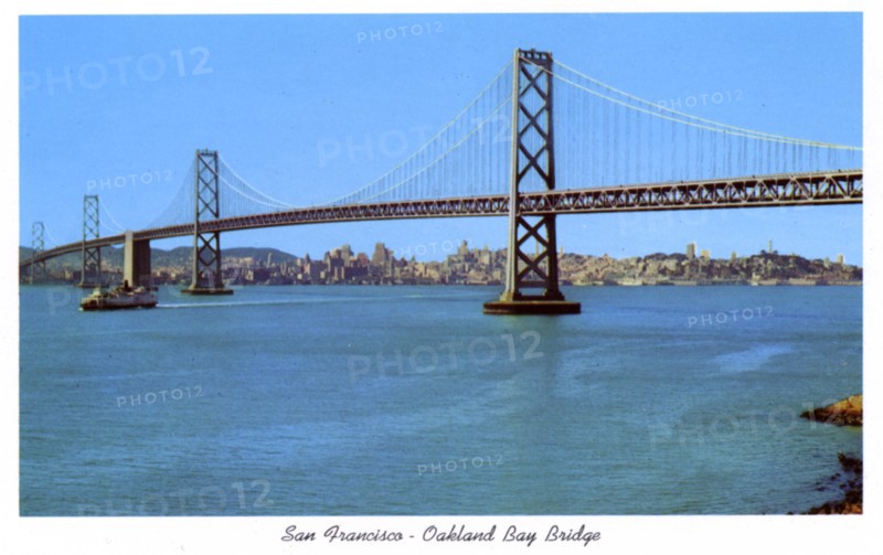 San Francisco-Oakland Bay Bridge, California, USA,1957. Artist: Unknown