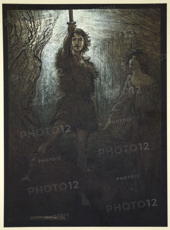 'Siegmund the Walsung thou does see! As bride gift he brings thee his sword', 1910.  Artist: Arthur Rackham