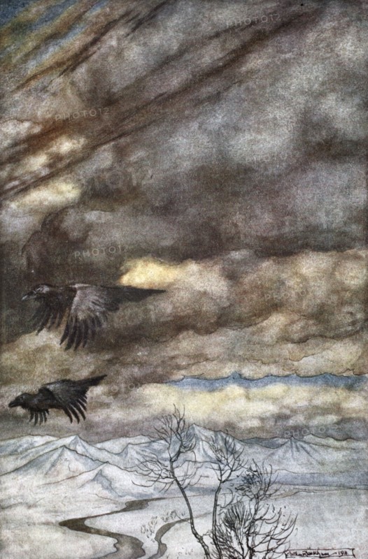 'The ravens of Wotan', 1924.  Artist: Arthur Rackham