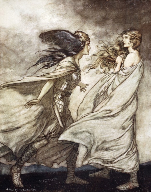 'The ring upon thy hand - ..ah be implored! For Wotan fling it away!', 1924.  Artist: Arthur Rackham