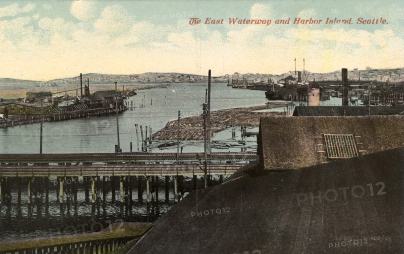 East Waterway and Harbor Island, Seattle, Washington, USA, 1911. Artist: Unknown