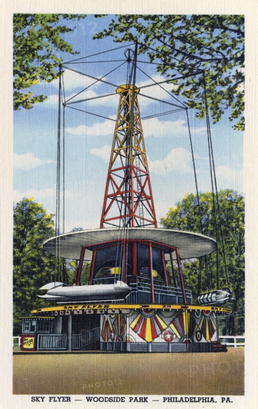 Sky Flyer ride, Woodside Park, Philadelphia, Pennsylvania, USA, 1947. Artist: Unknown