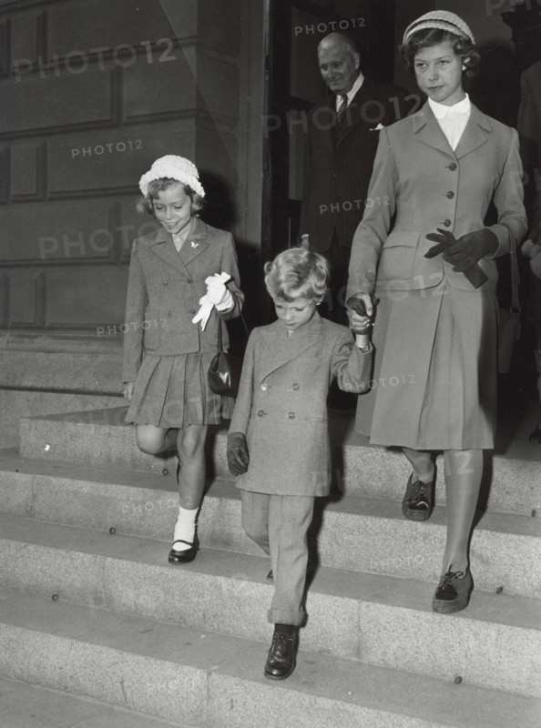 Crown Prince Carl Gustaf of Sweden and his sisters, 2 September 1952. Artist: Unknown
