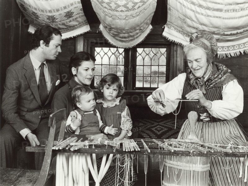 Swedish Royal Family at a candle dipping display, Skansen Folklore Museum, Stockholm, 1980. Artist: Unknown