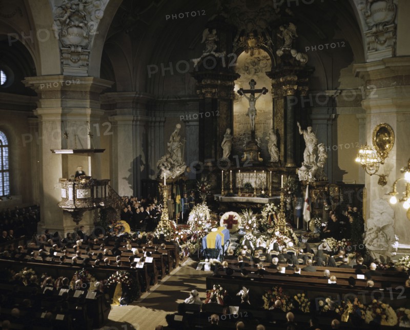 The funeral of Count Folke Bernadotte, Gustav Vasa Church, Stockholm, Sweden, 1948. Artist: Göran Algård