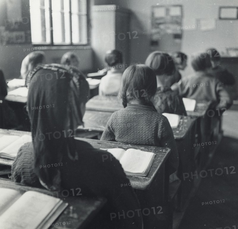 Schoolgirls in a classroom, Sarajevo, Bosnia and Hercegovina, Yugoslavia, 1939. Artist: Unknown