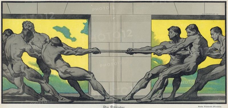 Tug of war, 1898. Artist: Moritz Weinholdt