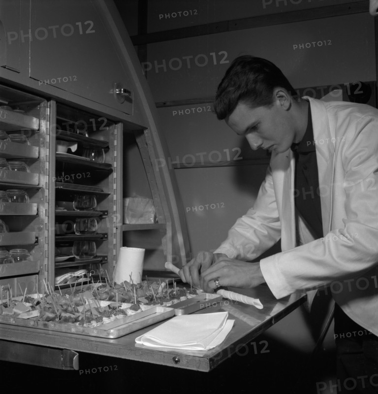 Preparing food, SAS cabin crew school, Bromma, Stockholm, Sweden, 1960. Artist: Torkel Lindeberg