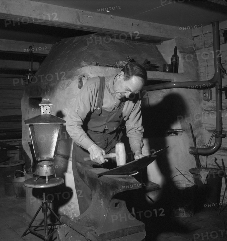 Blacksmith at work, Esklistuna, Södermanland, Sweden, 1960. Artist: Torkel Lindeberg