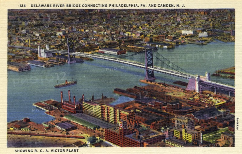 Delaware River Bridge connecting Pennsylvania and New Jersey, USA, 1933. Artist: Unknown