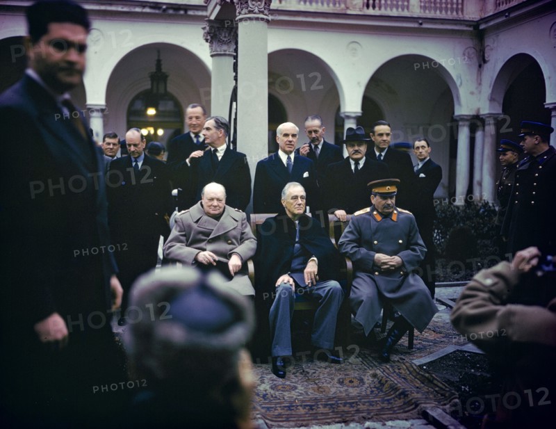 The Yalta Conference, Crimea, USSR, 4-11 February, 1945.  Artist: Anon
