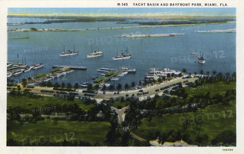 Yacht basin and Bayfront Park, Miami, Florida, USA,1931. Artist: Unknown