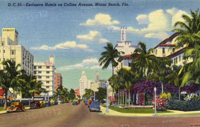Hotels on Collins Avenue, Miami Beach, Florida, USA, 1941. Artist: Unknown