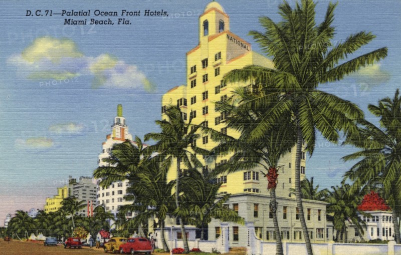 Ocean front hotels, Miami Beach, Florida, USA, 1941. Artist: Unknown