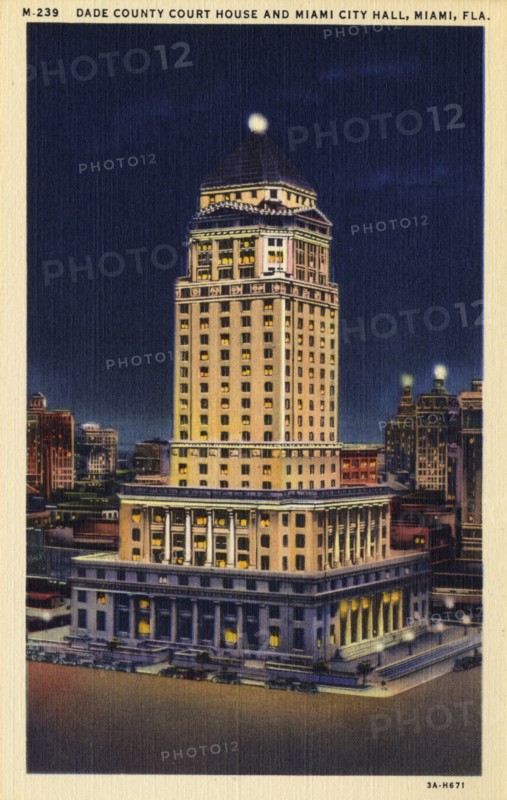 Miami-Dade County Courthouse, Miami, Florida, USA, 1933. Artist: Unknown