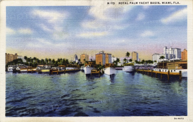 Royal Palm Yacht Basin, Miami, Florida, USA, 1933. Artist: Unknown