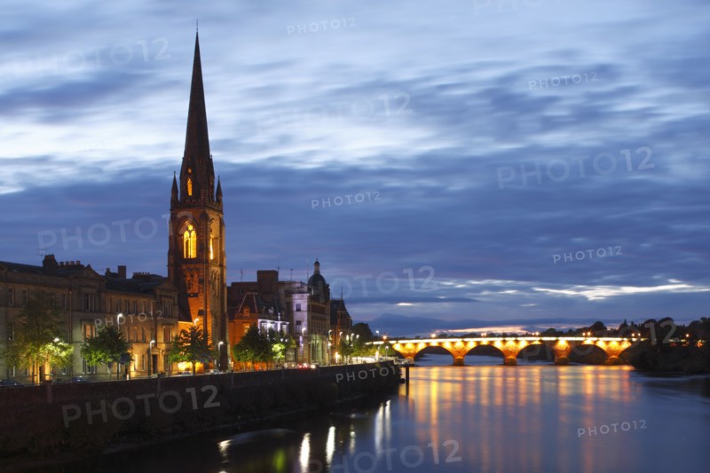 St Matthew's Church and Old Bridge, Perth, Perth and Kinross, Scotland, 2010.