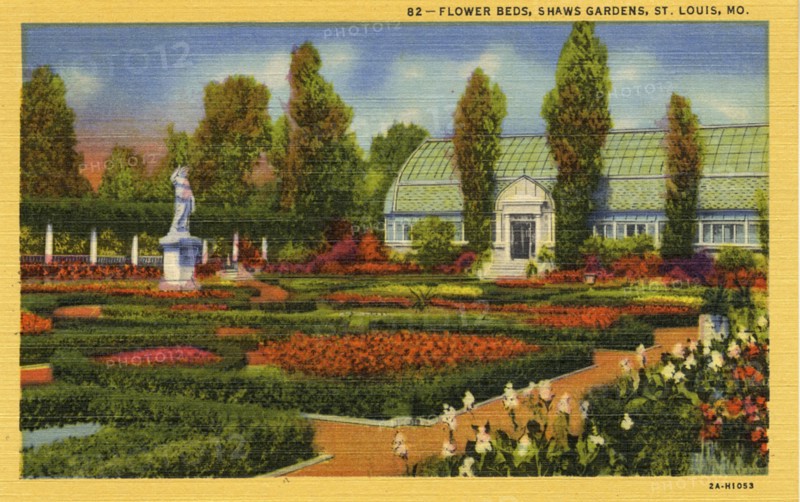 Flower beds, Shaw's Garden, St Louis, Missouri, USA, 1932. Creator: Unknown.