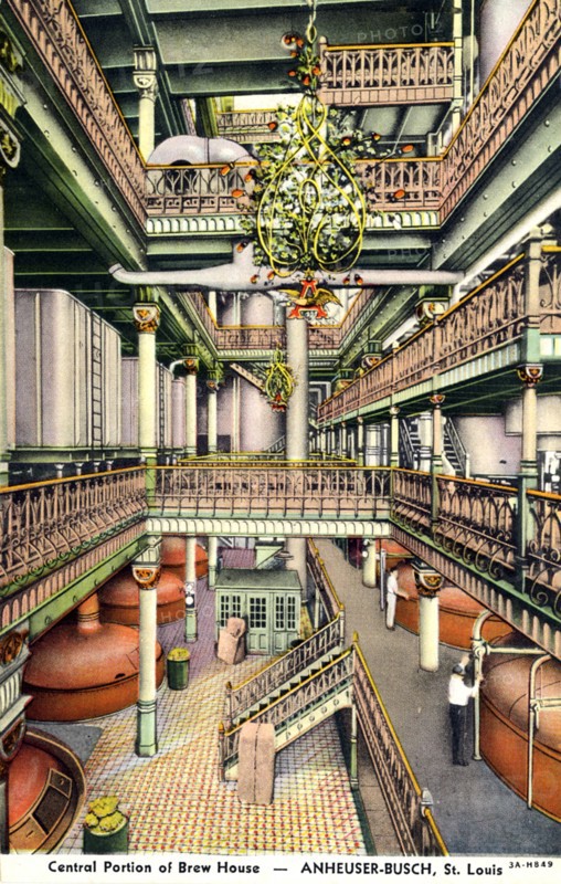 Central portion of the brew house, Anheuser-Busch Brewery, St Louis, Missouri, USA, 1933. Artist: Unknown