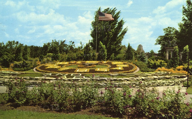 Floral clock, Forest Park, St Louis, Missouri, USA, 1957. Artist: Unknown