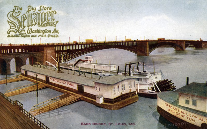 Eads Bridge, St Louis, Missouri, USA, 1912. Artist: Unknown