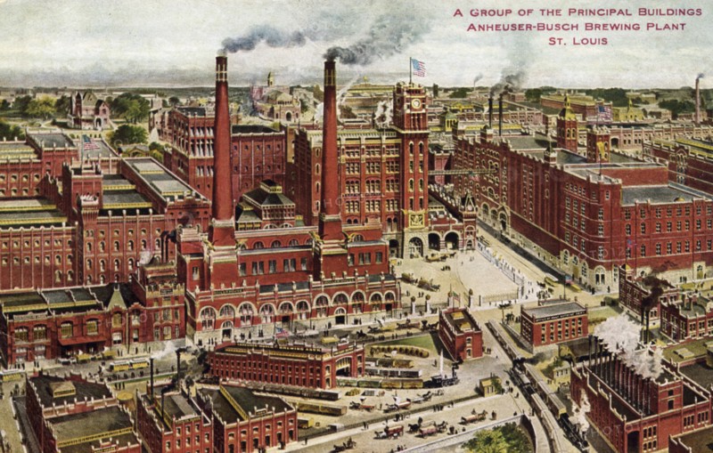 Anheuser-Busch brewing plant, St Louis, Missouri, USA, 1910. Artist: Unknown