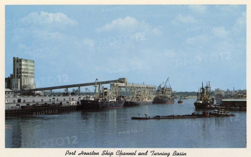 Ship Channel and turning basin, Port Houston, Texas, USA, 1959. Artist: Unknown