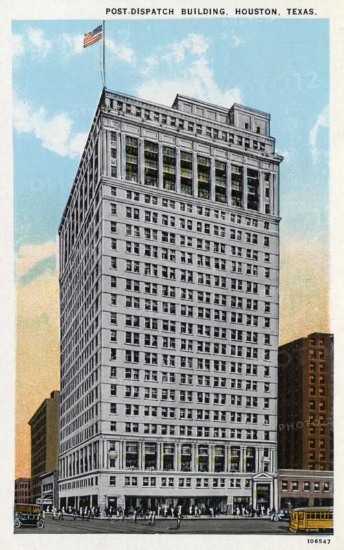 Post-Dispatch Building, Houston, Texas, USA, 1925. Artist: Unknown
