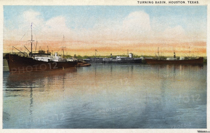 Turning basin, Houston, Texas, USA, 1926. Artist: Unknown