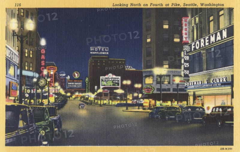 Fourth Avenue and Pike Street, Seattle, Washington, USA, 1942. Artist: Unknown