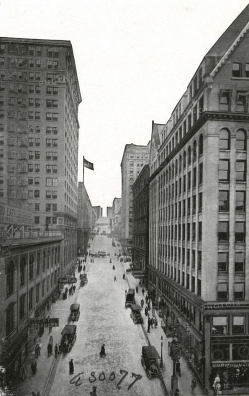 The Cherry Street canyon from First Avenue, Seattle, Washington, USA, 1911. Artist: Unknown