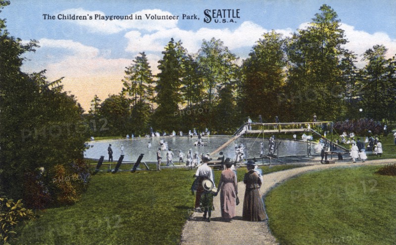 Children's playground in Volunteer Park, Seattle, Washington, USA, 1914. Artist: Unknown