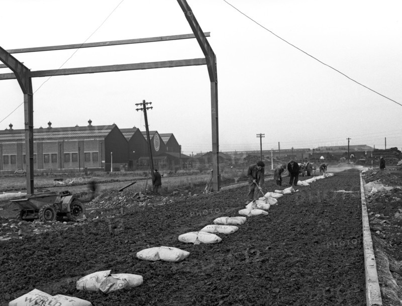 Road construction work, Doncaster, South Yorkshire, November 1955. Artist: Michael Walters