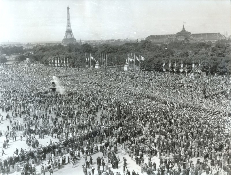 Victory in Europe Day (Fête de la Victoire), Place de la Concorde, Paris, 8 May 1945. Artist: Unknown