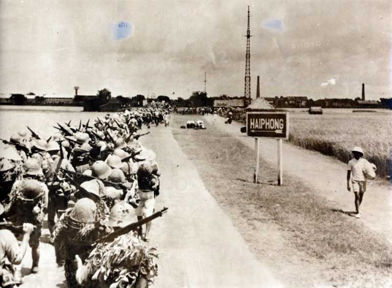 Japanese troops at Haiphong, French Indochina, World War II, 1940. Artist: Unknown