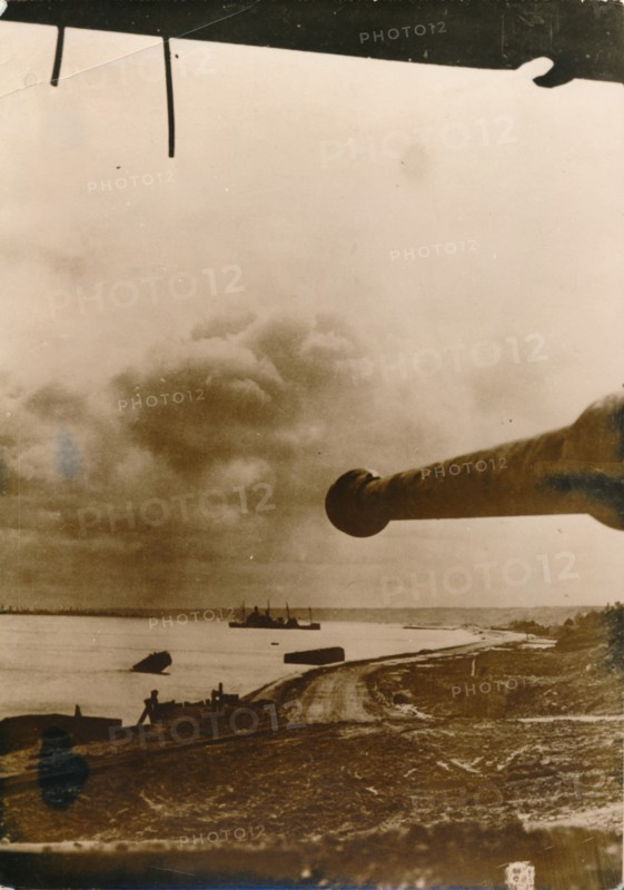 Vue aérienne du débarquement, 1944