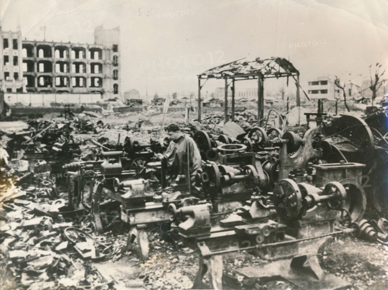 The ruins of Tokyo after American B-29 'firebombing', March 1945. Artist: Unknown