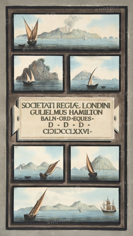 Title Page and Fronticepiece from 'Campi Phlegraei: Observations on the Volcanoes of the Two Sicilie