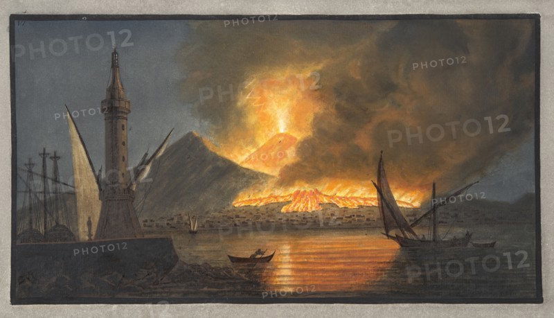 View of the great eruption of Vesuvius from the mole of Naples in the night of the 20th October, 176