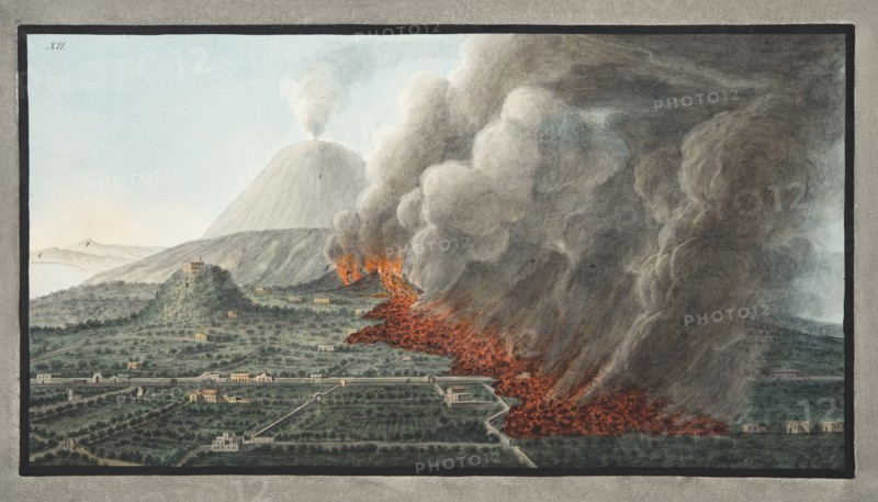 View of an eruption of Monte Vesuvius on 23rd December 1760 and ended 5th January 1761, 1776.