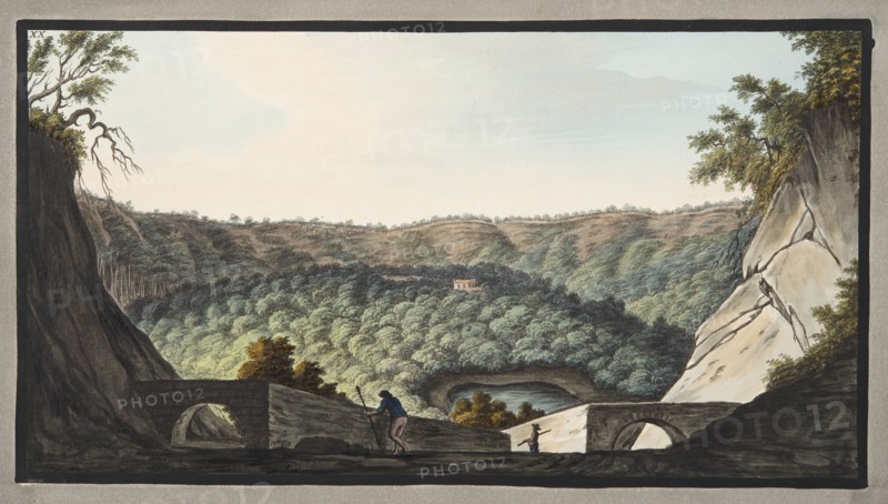 View into the crater of Astruni taken from the spot represented in Plate XIX, 1776.