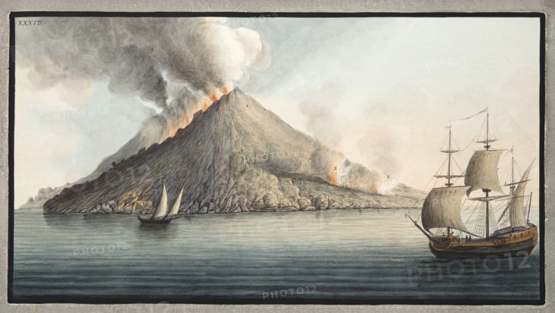 View of the island of Stromboli taken by Monsieur Fabris, 1776.