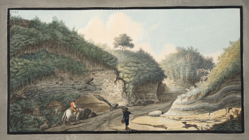 View of a hollow road leading from the Grotto of Pausilipo to Pianura, 1776.