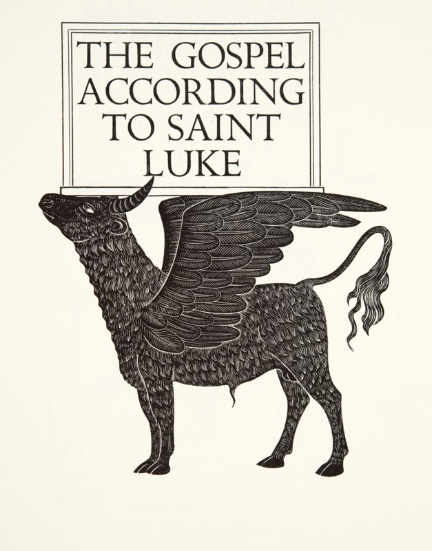 The Black Calf of St. Luke (wood engraving).