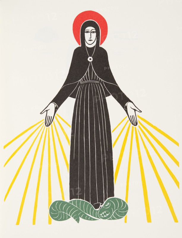 Our Lady of Courdes, 1920 (wood engraving).