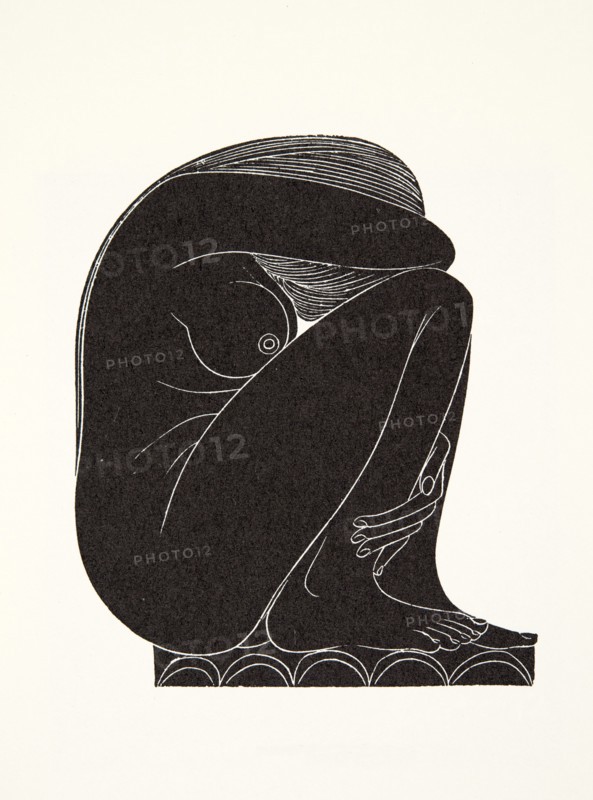On the Tiles, 1921, (wood engraving).