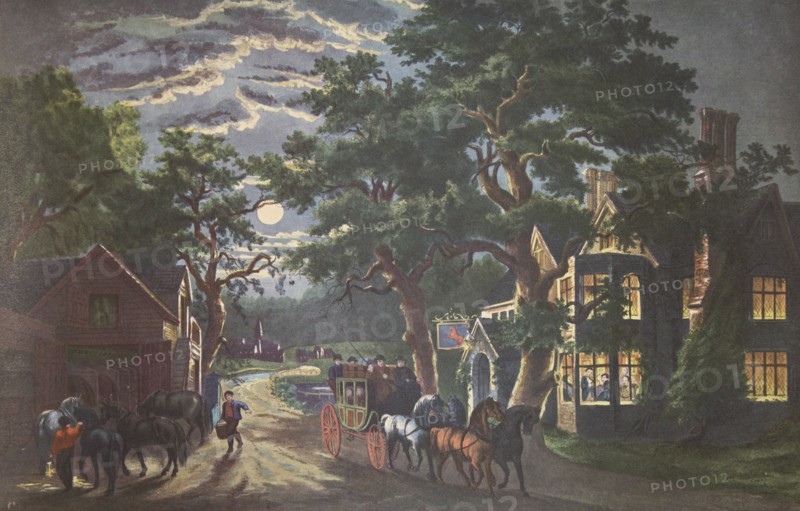 The Wayside Inn, pub. 1864 Currier & Ives (Colour Lithograph)