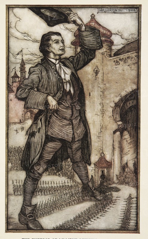 The Emperor of Lilliput Reviews His Troops, , 1909.
