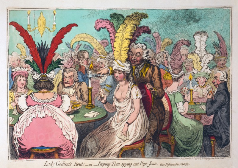 Lady Godina's Rout or Peeping Tom spying out Pope Joan, 1796.