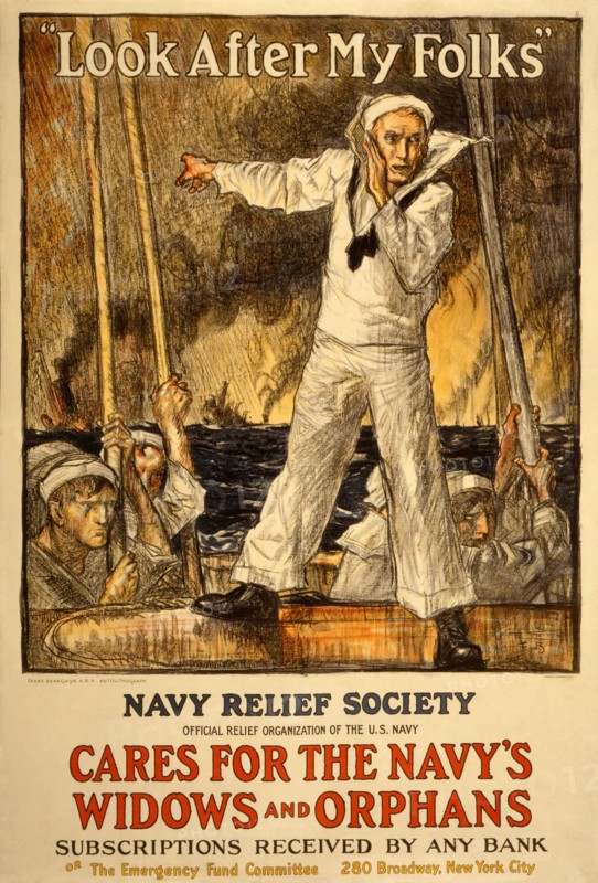 Fundraising campaign for the Navy Relief Society, 1917.